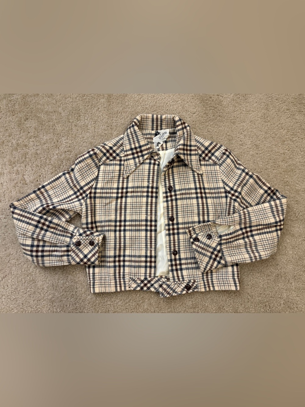 Vintage Wool Plaid Button-Up Jacket Size XS-S